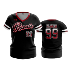 2342 FD Womens V-Neck RIVALS-BLACK