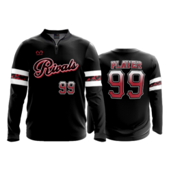 2342 FD Quarter Zip Batting Jacket LS RIVALS-BLACK