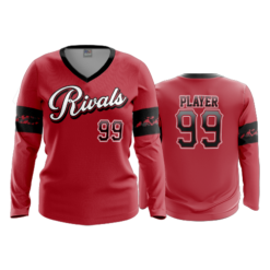 2342 FD Womens V-Neck Longsleeve RIVALS-RED