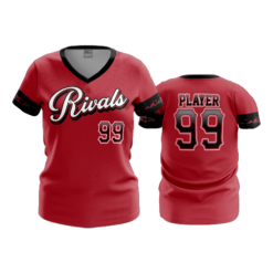 2342 FD Womens V-Neck RIVALS-RED