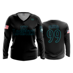 1466 FD Womens V-Neck Longsleeve STICK-TALK-BLACK