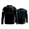 1466 FD Quarter Zip Batting Jacket LS STICK-TALK-BLACK