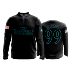 1466 FD Quarter Zip Batting Jacket LS STICK-TALK-BLACK