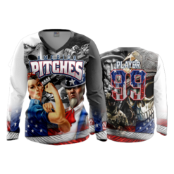 FD Womens V-Neck Longsleeve AMERICA-PITCHES