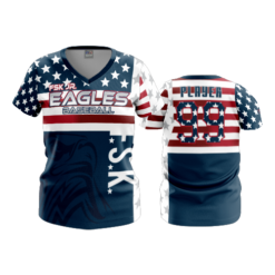 2385 FD Womens V-Neck FSK-JR-EAGLES-BASEBALL
