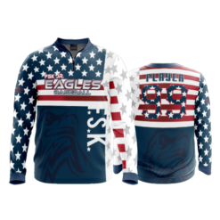 2385 FD Quarter Zip Batting Jacket LS FSK-JR-EAGLES-BASEBALL