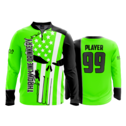 2386 FD Quarter Zip Batting Jacket LS THROW-LINE-DRINKERY-GREEN-ADDONS-FLO INK + $5