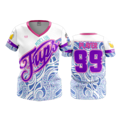 2405 FD Womens V-Neck MOCLUB-FUPS-FLO INK + $5