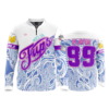 2405 FD Quarter Zip Batting Jacket LS MOCLUB-FUPS-FLO INK + $5