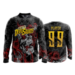 2407 FD Quarter Zip Batting Jacket LS MCSFBn-DEVIL-SQUIDS
