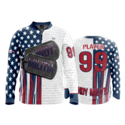 2406 FD Quarter Zip Batting Jacket LS INDY-MILITIA-USA