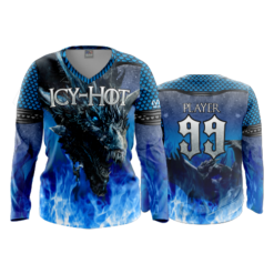 2415 FD Womens V-Neck Longsleeve ICY-HOT-BLACK
