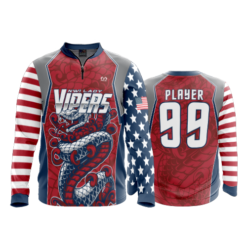 2416 FD Quarter Zip Batting Jacket LS NWI-LADY-VIPERS