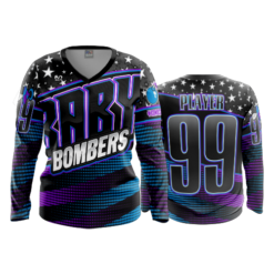 2063 FD Womens V-Neck Longsleeve BABY-BOMBERS-FLO-FLO INK + $5