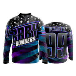 2063 FD Quarter Zip Batting Jacket LS BABY-BOMBERS-FLO-FLO INK + $5