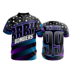 2063 FD Quarter Zip Batting Jacket SS BABY-BOMBERS-FLO-FLO INK + $5