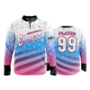 2434 FD Quarter Zip Batting Jacket LS HOT-MESS-EXPRESS-FLO-FLO INK + $5