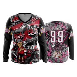 2435 FD Womens V-Neck Longsleeve CHUBBY-FADES-BARBERSHOP