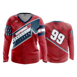 1742 FD Womens V-Neck Longsleeve MA-INDEPENDENCE-RED