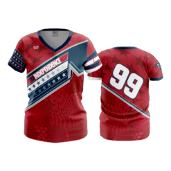 1742 FD Womens V-Neck MA-INDEPENDENCE-RED