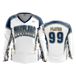 2453 FD Womens V-Neck Longsleeve HUSTLERS-WHITE