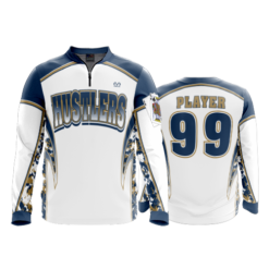 2453 FD Quarter Zip Batting Jacket LS HUSTLERS-WHITE