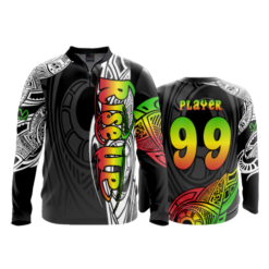 2466 FD Quarter Zip Batting Jacket LS RISE-UP-BLACK