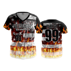 2454 FD Womens V-Neck CAMBRIDGE-FIRE-DEPT