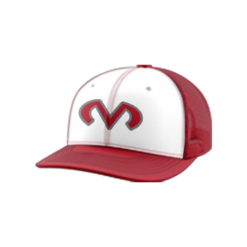 2449 Team Cap Trucker 112 JUSTICE-STRENGTH-AND-FITNESS-REDS