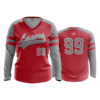 2498 FD Womens V-Neck Longsleeve SCARLET-LASERS-RED