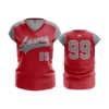 2498 FD Womens V-Neck Capsleeve SCARLET-LASERS-RED