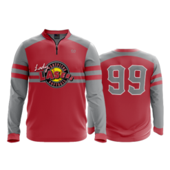 2498 FD Quarter Zip Batting Jacket LS SCARLET-LASERS-RED