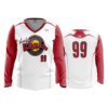 2498 FD Womens V-Neck Longsleeve SCARLET-LASERS-WHITE