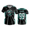 1347 FD Womens V-Neck LASERS-TEAL-BLACK