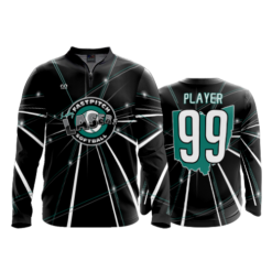 1347 FD Quarter Zip Batting Jacket LS LASERS-TEAL-BLACK