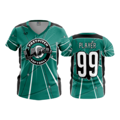 1347 FD Womens V-Neck LASERS-TEAL-TEAL