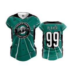 1347 FD ProTek Womens Full Button Down LASERS-TEAL-TEAL
