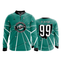 1347 FD Quarter Zip Batting Jacket LS LASERS-TEAL-TEAL