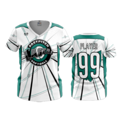 1347 FD Womens V-Neck LASERS-TEAL-WHITE
