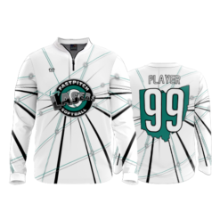 1347 FD Quarter Zip Batting Jacket LS LASERS-TEAL-WHITE