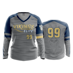 2495 FD Womens V-Neck Longsleeve VIKINGS-ELITE-GREY