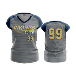 2495 FD Womens V-Neck Capsleeve VIKINGS-ELITE-GREY