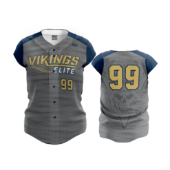 2495 FD ProTek Womens Full Button Down VIKINGS-ELITE-GREY