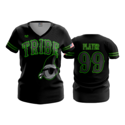 2472 FD Womens V-Neck KEWASKUM-TRIBE-BLACK-FLO-FLO INK + $5