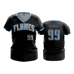 466 FD Womens V-Neck CINCY-FLAMES-BLACK