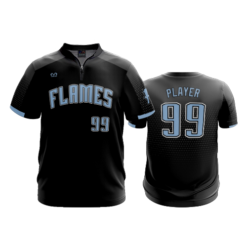 466 FD Quarter Zip Batting Jacket SS CINCY-FLAMES-BLACK