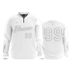466 FD Quarter Zip Batting Jacket LS CINCY-FLAMES-THROWBACK-WHITEOUT