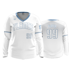 466 FD Womens V-Neck Longsleeve CINCY-FLAMES-WHITEOUT