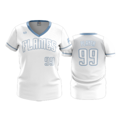 466 FD Womens V-Neck CINCY-FLAMES-WHITEOUT