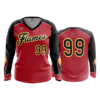466 FD Womens V-Neck Longsleeve FLAMES-RED-THROWBACK